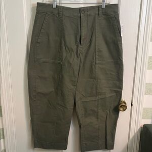 NWT Women’s Old Navy Barrel Leg Olive Jeans Size 14P